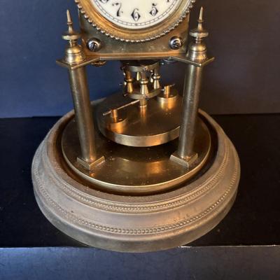 LOT 103: Vintage Germany Jahresuhrenfabrik Floral 400 Day Anniversary Clock and Vintage Schatz, Germany Anniversary Clocks