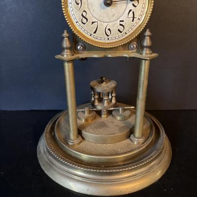 LOT 103: Vintage Germany Jahresuhrenfabrik Floral 400 Day Anniversary Clock and Vintage Schatz, Germany Anniversary Clocks