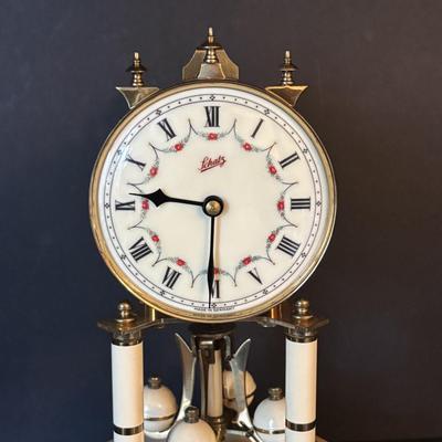 LOT 103: Vintage Germany Jahresuhrenfabrik Floral 400 Day Anniversary Clock and Vintage Schatz, Germany Anniversary Clocks