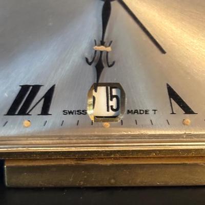 LOT 104: Vintage Imexal 18 Jewel 8-day World Clock, Florn Travel Alarm Clock, Bulova Swiss Made Alarm & Wooden Wall Barometer Made in...