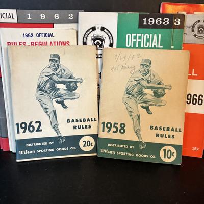 LOT 106: Vintage Rules Books 1956 - 1968: Little League, Major League Baseball, 1965 & 1966 Umpires Manual
