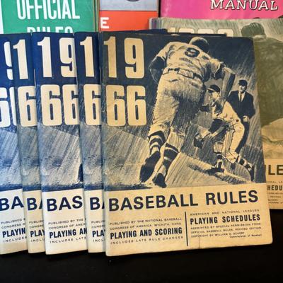 LOT 106: Vintage Rules Books 1956 - 1968: Little League, Major League Baseball, 1965 & 1966 Umpires Manual