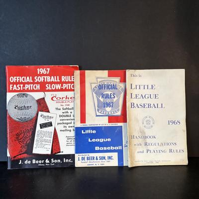 LOT 106: Vintage Rules Books 1956 - 1968: Little League, Major League Baseball, 1965 & 1966 Umpires Manual
