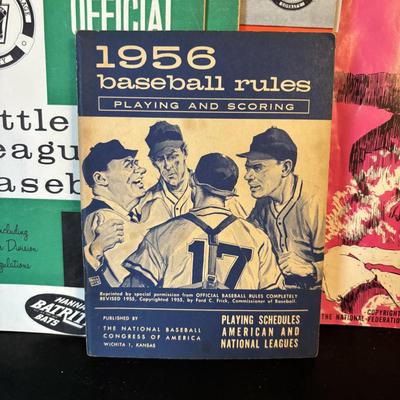 LOT 106: Vintage Rules Books 1956 - 1968: Little League, Major League Baseball, 1965 & 1966 Umpires Manual