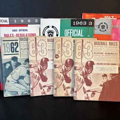LOT 106: Vintage Rules Books 1956 - 1968: Little League, Major League Baseball, 1965 & 1966 Umpires Manual