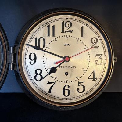 LOT 108: Vintage Ships Clock Collection: Chelsea (no glass) & Seth Thomas