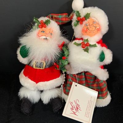 LOT 163: Annalee Holiday Dolls Featuring Lord & Taylor Exclusive 2004 Santa & Mrs Claus: Santa Claus Schoochie and More