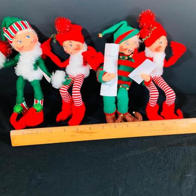 LOT 164: Collection of Four (4) Annalee Holiday Elves from 2003-2005