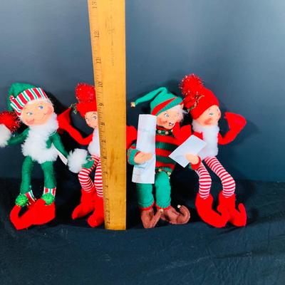 LOT 164: Collection of Four (4) Annalee Holiday Elves from 2003-2005