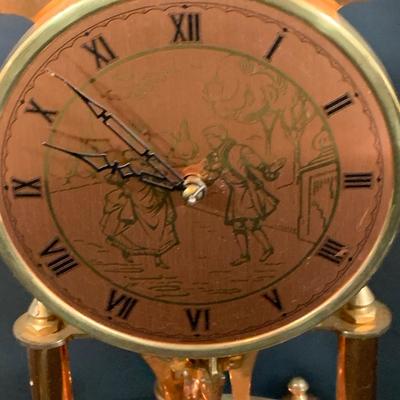 LOT 168; Collection of Two (2) Glass Domed Anniversary Clocks - Red Diamond Faced Clock by Schatz and Cooper Colored Clocky by...