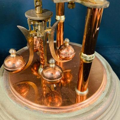 LOT 168; Collection of Two (2) Glass Domed Anniversary Clocks - Red Diamond Faced Clock by Schatz and Cooper Colored Clocky by...