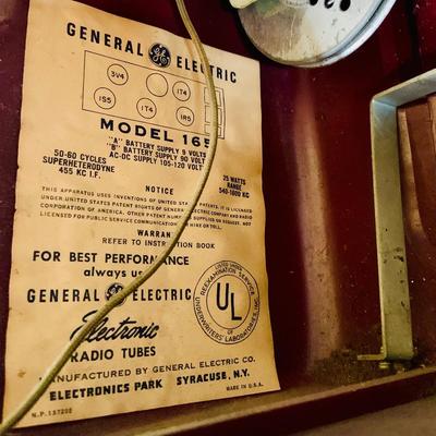 LOT 169: Set of Two (2) Vintage Electric Radios - Art Deco Fada Temple Radio and General Electric Model 164 Tube Radio