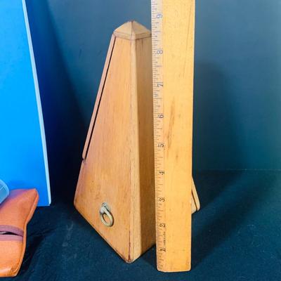 LOT 175; Vintage Aulos Tenor Recorder with Case and Accessories; Marisela Metronome, and Books