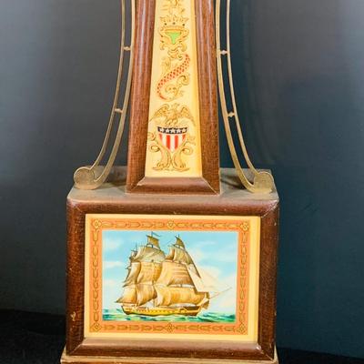 LOT 177: Vintage Banjo Style Techron Nautical Themed Electric Wall Clock Ship’s Wheel Barometer and Vintage Selsi Forecaster Barometer