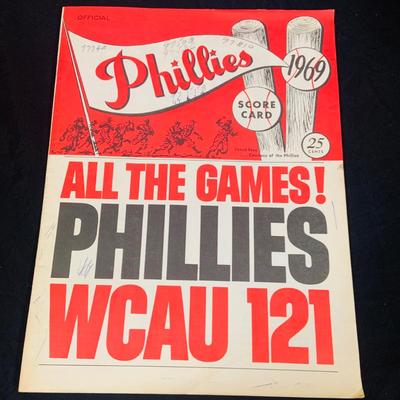 LO 178: Collection of Vintage Phillies Baseball Memorabilia and More Including a Ball, Ticket and Program and Vintage Beginning Baseball...