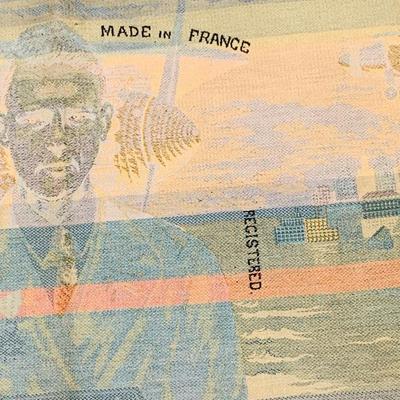 LOT 180: Vintage Charles Lindbergh Tapestry Commemorating the First Trans-Atlantic Flight