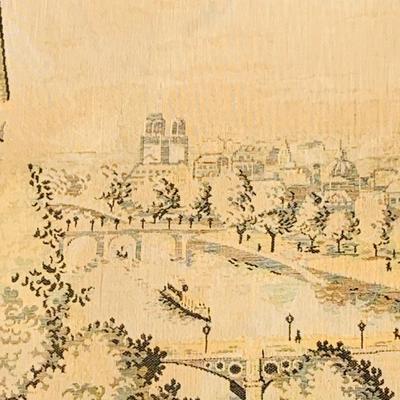 LOT 180: Vintage Charles Lindbergh Tapestry Commemorating the First Trans-Atlantic Flight