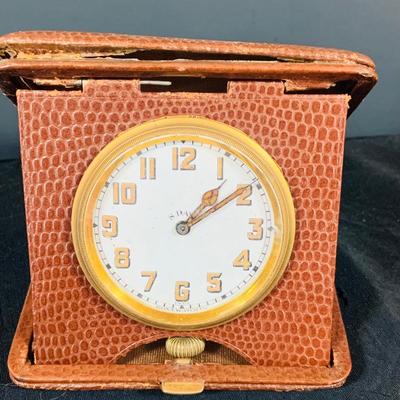 LOT 181: Collection of Vintage/Antique Travel Clocks and More Including Waltham and Doxa 8 Day, Travel Clocks, Concord Battery Operated...