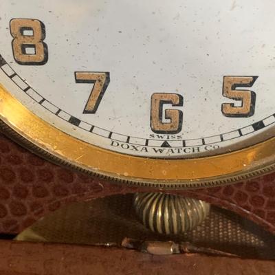 LOT 181: Collection of Vintage/Antique Travel Clocks and More Including Waltham and Doxa 8 Day, Travel Clocks, Concord Battery Operated...