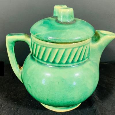 LOT 184: Vintage Ceramic Teddy Bear Cookie Jar and Ceramic Pitchers and a Salada Tea Pot