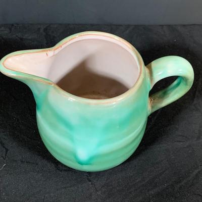 LOT 188: Collection of Stangl Pottery. Creamers and a Large Blue Ceramic Pitcher