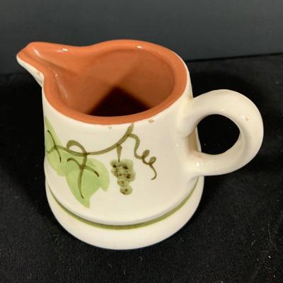 LOT 188: Collection of Stangl Pottery. Creamers and a Large Blue Ceramic Pitcher