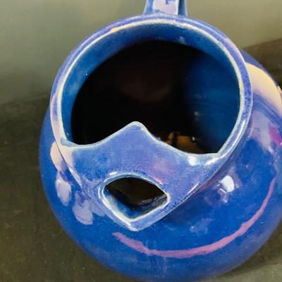 LOT 188: Collection of Stangl Pottery. Creamers and a Large Blue Ceramic Pitcher