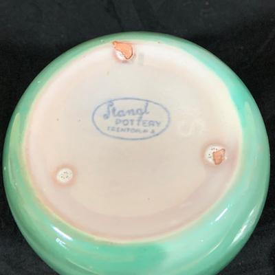 LOT 188: Collection of Stangl Pottery. Creamers and a Large Blue Ceramic Pitcher