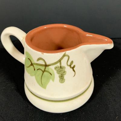LOT 188: Collection of Stangl Pottery. Creamers and a Large Blue Ceramic Pitcher