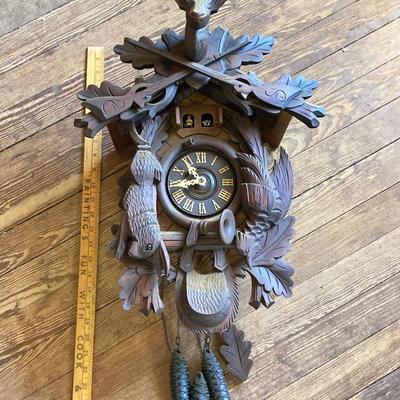 LOT 244: Cuendet Musical Movement Cuckoo Clock "Die Muhle Im Schwarzwald Holzhackerub'n Marsch 3695-96"