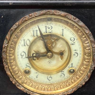 LOT 246: Antique Ansonia Mantle Clock with Key