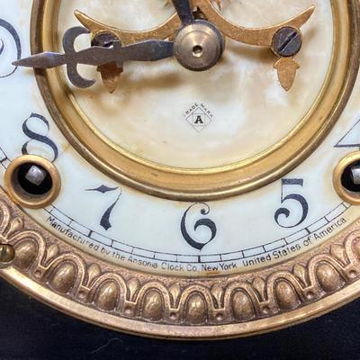 LOT 246: Antique Ansonia Mantle Clock with Key