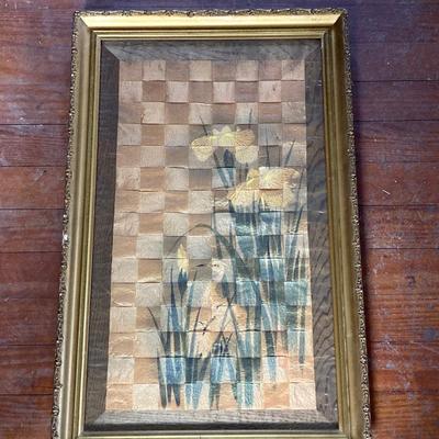 LOT 251: Vintage Framed Asian Rice Paper Painting