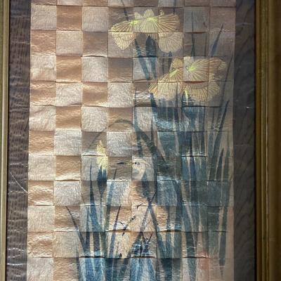 LOT 251: Vintage Framed Asian Rice Paper Painting