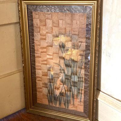 LOT 251: Vintage Framed Asian Rice Paper Painting