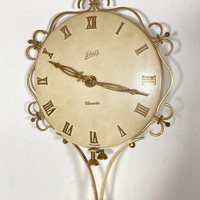 LOT 252: Vintage Schatz Elexacta Made in Germany Queen Anne Swinging Pendulum Wall Clock