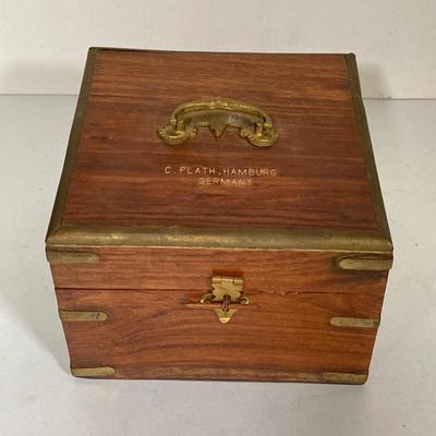 LOT 258: C. Plath, Hamburg Germany Compass in Wooden Box