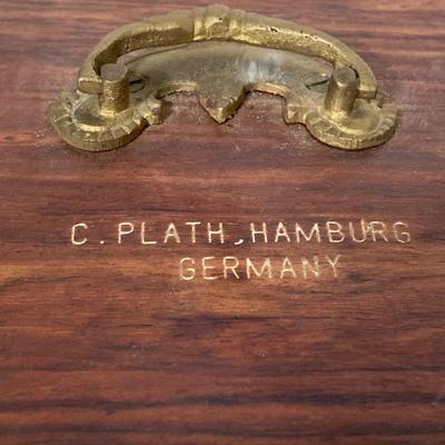 LOT 258: C. Plath, Hamburg Germany Compass in Wooden Box