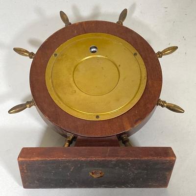 LOT 259: Vintage Seth Thomas Brass Helmsman E537-001 and Made in Western Germany Nautical Barometer