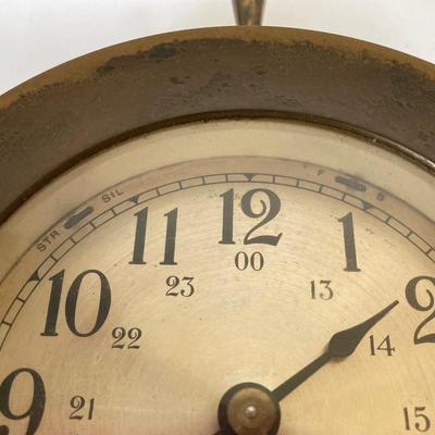 LOT 259: Vintage Seth Thomas Brass Helmsman E537-001 and Made in Western Germany Nautical Barometer