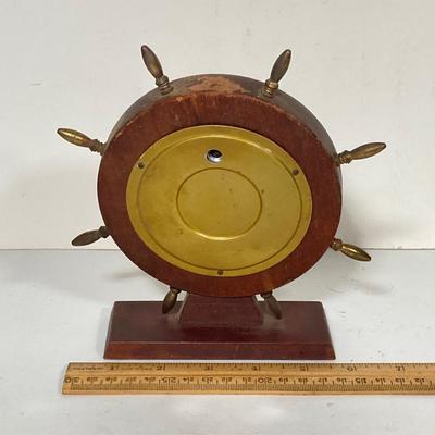 LOT 259: Vintage Seth Thomas Brass Helmsman E537-001 and Made in Western Germany Nautical Barometer