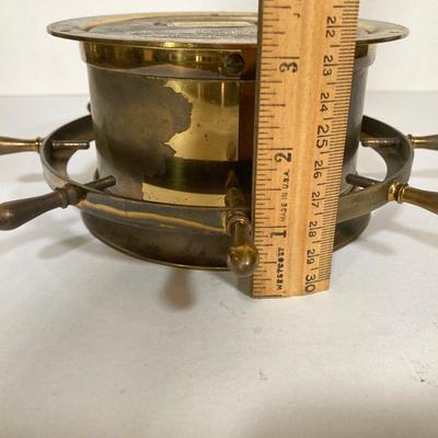 LOT 259: Vintage Seth Thomas Brass Helmsman E537-001 and Made in Western Germany Nautical Barometer