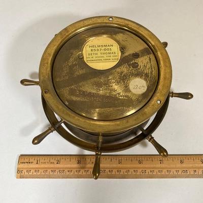 LOT 259: Vintage Seth Thomas Brass Helmsman E537-001 and Made in Western Germany Nautical Barometer