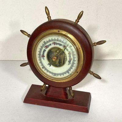 LOT 259: Vintage Seth Thomas Brass Helmsman E537-001 and Made in Western Germany Nautical Barometer