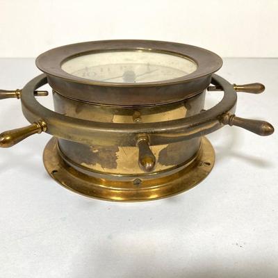 LOT 259: Vintage Seth Thomas Brass Helmsman E537-001 and Made in Western Germany Nautical Barometer