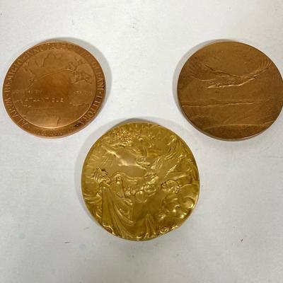 LOT 261: Collection of Six Charles Lindberg Commemorative Tokens / Medals