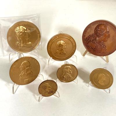 LOT 263: Collection of Seven George Washington Commemorative Tokens / Medals