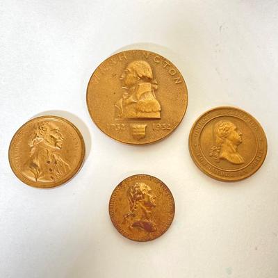 LOT 263: Collection of Seven George Washington Commemorative Tokens / Medals