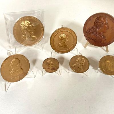 LOT 263: Collection of Seven George Washington Commemorative Tokens / Medals
