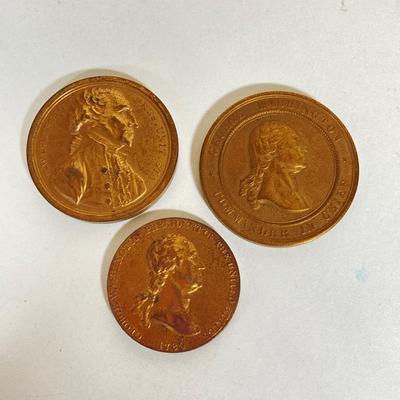 LOT 263: Collection of Seven George Washington Commemorative Tokens / Medals